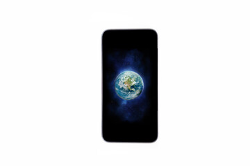 Picture of earth displayed on a mobile screen