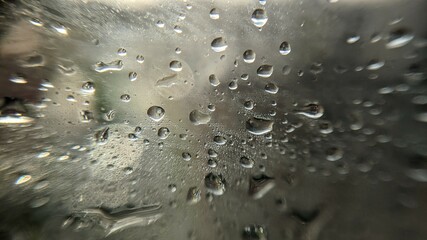 water drops on glass