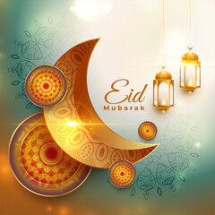 Realistic Eid Mubarak Traditional Festival Background