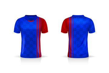 Specification Soccer Sport , Esport Gaming T Shirt Jersey template. mock up uniform . Vector Illustration design