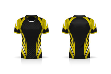 Specification Soccer Sport , Esport Gaming T Shirt Jersey template. mock up uniform . Vector Illustration design