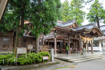Naklejka premium 石川県白山市の白山神社周辺の風景 Scenery around Hakusan Shrine in Hakusan City, Ishikawa Prefecture 