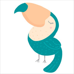 Cute colorful toucan for print design.. Vector illustration in a scandinavian style with simple background. © LaVika