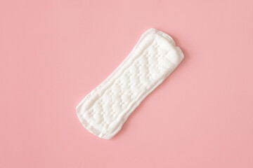 Feminine pad on a pink background.