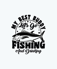 Obraz premium Fishing T-shirt design with elegant graphic