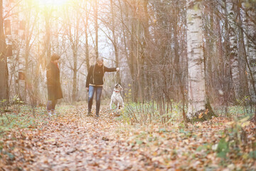 Young girl on a walk in the autumn