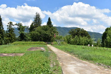 Fototapeta na wymiar 日本　群馬の名所　真田の城　名胡桃城と周辺の風景