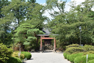 日本　群馬の名所　真田の城　沼田城と周辺の風景