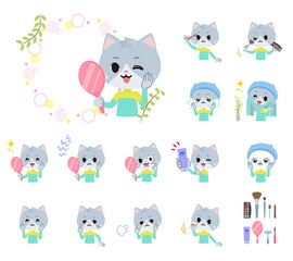 美容に関するネコの男の子のセット