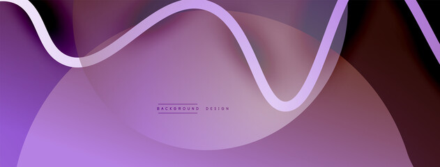 Abstract gradient background with wave line with shadow effect. Geometric composition. 3D shadow effects and fluid gradients