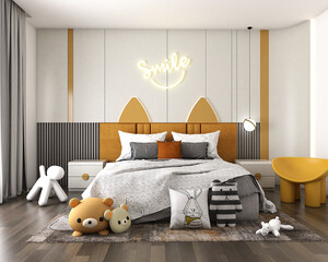modern interior design of a kids bedroom