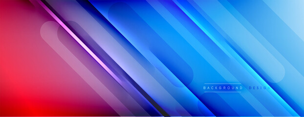 Abstract background - lines composition created with lights and shadows. Technology or business digital template. Trendy simple fluid color gradient abstract background with dynamic