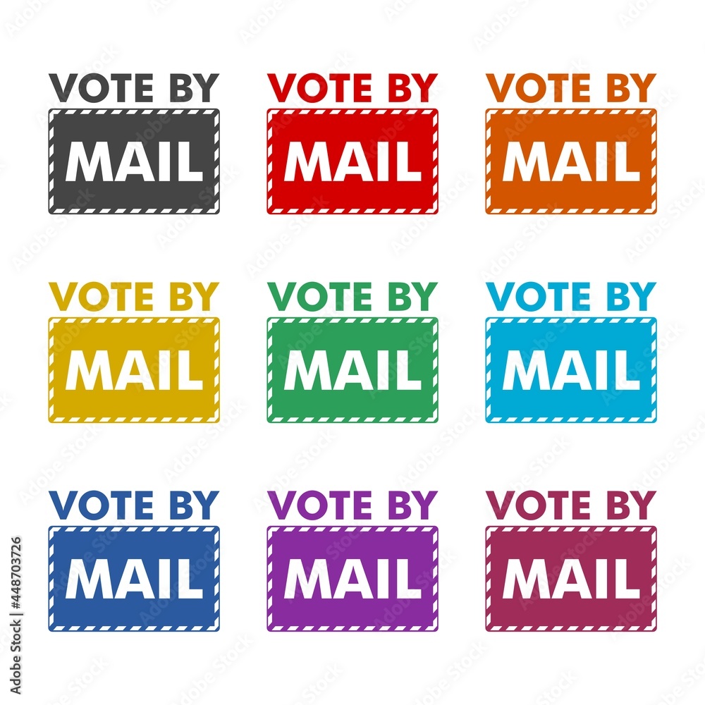 Wall mural Vote by mail color icon set