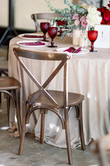 Vintage wooden wedding chairs