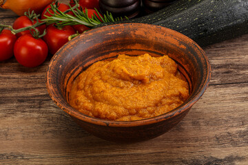 Vegetarian cuisine - Zucchini puree with herbs