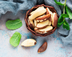 Basket with Brazil nuts