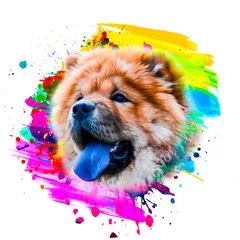 Foto op Plexiglas illustration of a dog on a blue background © reznik_val