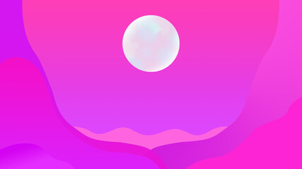 満月又は太陽の風景