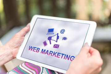 Web marketing concept on a tablet