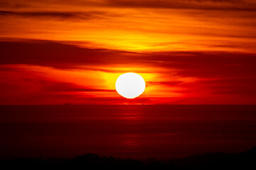 Sunset over the sea