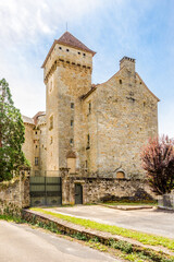 Fototapeta na wymiar View at the Castle des Plas in Curemonte ,France