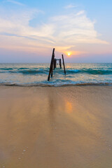 Old wooden bridge at Pilai Beach, Phang Nga Province