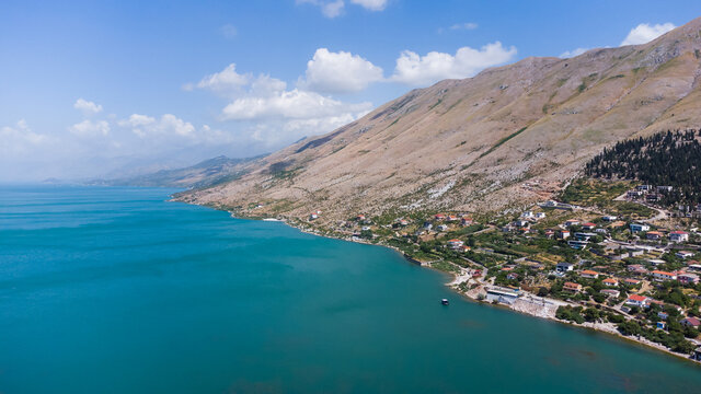 lake shkoder albania. picture taken on the north Albanian artificial lake.