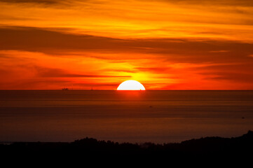 Sunset over the sea
