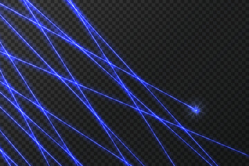 Intersecting glowing laser security beams on a dark background.