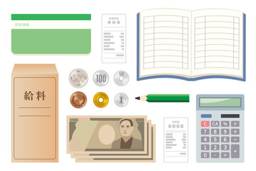 家計簿のイラストセット