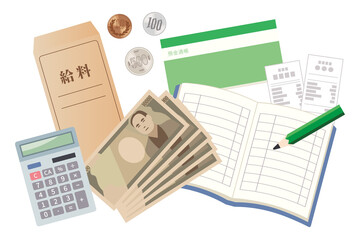家計簿のイラストセット