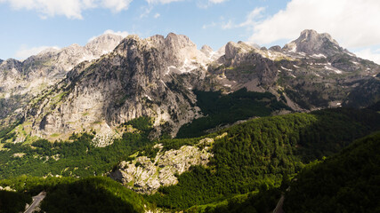 Fototapeta na wymiar Amazing view of mountain in Albanian Alps