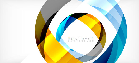 Color circle shapes, minimal geometric background. Trendy dynamic composition. Vector Illustration For Wallpaper, Banner, Background, Landing Page