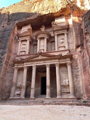 Close up of the Treasury at Petra (Jordan)