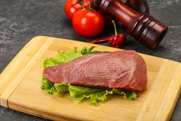 Raw beef piece for cooking