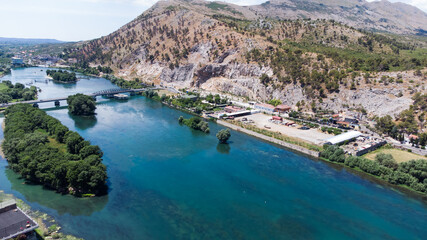 aerial footage of Shkoder, Albania