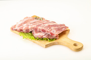 Raw pork ribs for cooking
