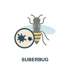 Suberbug flat icon. Colored sign from antibiotic resistance collection. Creative Suberbug icon illustration for web design, infographics and more