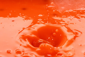 Close up of beverage splash