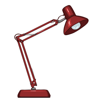 Vector Cartoon Table Lamp Illustration.