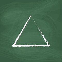 Fototapeta na wymiar Arrow up line Icon design white chalk. Draw a picture on the blackboard.