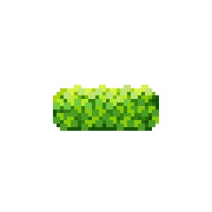 Fototapeta premium Green bush pixel art. Decorative bush pixel art. Vector illustration.