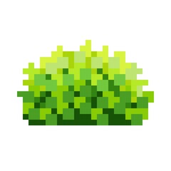 Green bush pixel art. Decorative bush pixel art. Vector illustration.