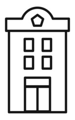 Police station. It is outline vector icon.
