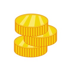 Gold coin icon. Vector illustration.