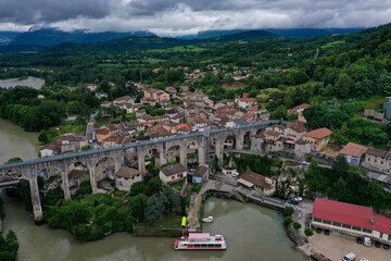 aerial view on saint nazaire en royans