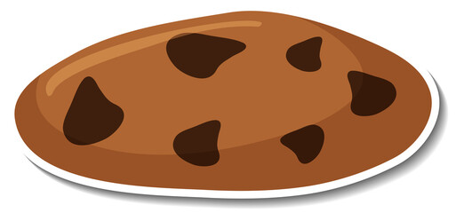 Chocolate chip cookies sticker on white background