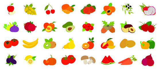 Fruit and vegetable set.