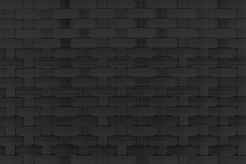 Black rattan wooden table top pattern and background seamless