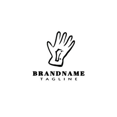 gloves logo icon cartoon design template vector illustration